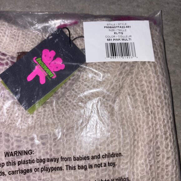 MARC JACOBS HEAVEN Pink OMbre Faded Hairy Sweater loose knit mohair sweater XL - Picture 3 of 9